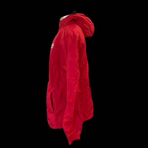 Walt Disney World Rain Jacket Windbreaker Hooded Sz L Red Pullover - Picture 4 of 7